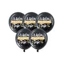 Кулька повітряна латексна з принтом (30 см, 5 шт.) чорна З Днем Народження тебе