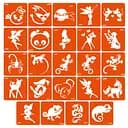 Набор трафаретов для био-тату V+Z - драконы, ящерицы и мультики Fresh Tattoo v-z-simple_24_1