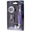 Гриндер для измельчения табака + трубка HL-YD-780 Silver Blue Red (10914)