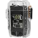 Аккумуляторный LED фонарик D48-1 с зажигалкой черный