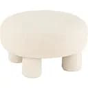 Пуф J-line круглий на ніжках з тканини букле Бельгія 28х52 см білого кольору (38653)