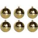 Набір ялинкових іграшок Devilon кулі 8 см золотистий глянець 6 шт. (890827)