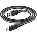 Кабель Hoco X69 Jaeger charging data cable Lightning Чорний Білий