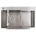 Кухонна мийка Platinum Handmade 78x50С R з нержавіючої сталі 3.0 мм квадратний сифон 78x50x22 см сатин