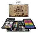 Набор для рисования Капибара на машине, 145 предметов, 4 отдела, в алюминиевом чемодане, 145-CB-2