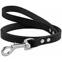 Поводок для собак BronzeDog Barksi Premіum кожаный S 10 мм 122 cм черный