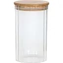 Банка стеклянная Shelley Glass для хранения с бамбуковой крышкой 1100 мл 10х17 см (BR10165)