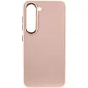 Кожаный чехол Epik Bonbon Leather Metal Style для Samsung Galaxy S22+ Розовый / Light pink