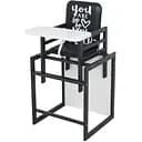 Стільчик для годування Ommi Graphite білий 2 в 1 із натуральних матеріалів, із підніжкою, до 25 кг