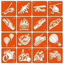 Набір трафаретів для біо-тату Transport transport-16