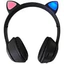 Дитячі навушники Cat MZ-023 Bluetooth RGB підсвічування FM microSD з котячими вушками чорний