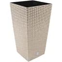 Горщик для квiтiв Prosperplast Rato квадратний високий, з вкладишем 2 в 1, 200 мм, мокка (78962-7529)