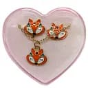 Біжутерія дитяча 2 в 1 Лисички B4318-4 сережки + підвіска