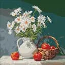 Алмазна мозаїка Букет ромашок з яблуками AMO8339, 40х40 см