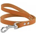 Поводок для собак BronzeDog Barksi Premium кожаный L 122х1.6 см горчичный