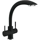 Смеситель под фильтр Platinum 8203 HDF поворотный двухрычажный из нержавеющей стали черный (SP000033677)