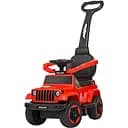 Каталка-толокар M 4288-3, сигнал, підставка для ніг, батьківська ручка, пластик, червоний