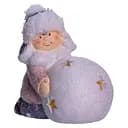 Новогодняя фигурка с подсветкой Девочка со снежным шаром из фарфора 11×7×12 см Yiwu CR-5-10