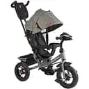 Триколісний велосипед Best Trike 3390-35-723 з надувними колесами фарою USB та пультом сірий