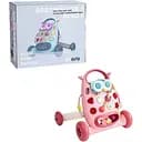Дитяча розвиваюча каталка з іграшками та музикою, рожевого кольору, з підсвіткою та фіджетами