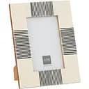 Фоторамка J-Line дерев'яна 10х15 см бежева з чорними смужками (26898)