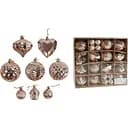 Набір новорічних прикрас 40 іграшок на ялинку різної форми, рожевого кольору (160807)