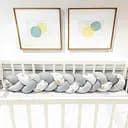 Бортик для кроватки Косичка белый серый