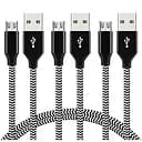 Кабель Meizu Micro USB обплетення посилена тканина чорно-білий