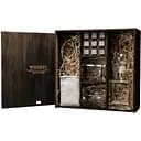 Подарунковий набір віскі Whiskey Stones з камінням для віскі в дерев'яному пеналі №3 + декантер і 2 склянки + щипці + мішечок