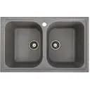 Кухонна мийка Platinum 7950 Equatoria гранітна глянцева з кріпленням 79x50 см сіра (000035795)