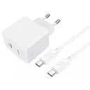 Мережевий зарядний пристрій Hoco CS13A Ocean PD20W з кабелем Type-C Type-C білий