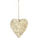 Елочное украшение J-line в форме сердца деревянное золотого цвета 16х15 см (25753)