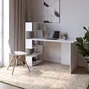 Cтіл комп'ютерний з полицями М-ЗОН Джеко 1416L лівий Німфея Альба (MZN-031025)