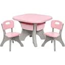 Детский столик с двумя стульями Bambi NEW TABLE-8 серо-розовый