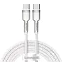 Кабель Baseus Cafule Metal USB-C to USB-C 100W 1m White (CATJK-C02) [82102]
