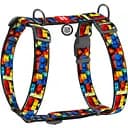 Шлея для собак Waudog Nylon Блоки анатомічна H-подібна з QR паспортом XL 55-95 см