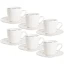 Чайный набор Lefard Волна с золотом, 6 персон, белый (359-483)