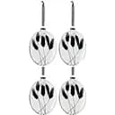 Елочные стеклянные шары J-line прозрачные плоские с натуральными сухоцветами черного цвета (27753)