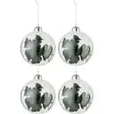 Елочные стеклянные шары J-line прозрачные с натуральным листиком эвкалипта диаметр 10 см (27103)