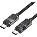 Кабель Hoco U137 Line 60W charging data cable with display Type-C to Type-C Чорний