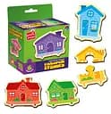 Гра развивающая, пазлы магнитные Цветные дома