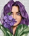 Набор для рисования по номерам "Барвиста поезія: Фіалки" Ideyka 40х50 см КНО8611