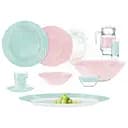 Сервиз Luminarc AMB Fleur Blush Turquoise&Pink, 6 персон, 46 предметов, бирюзовый, розовый (V0184)