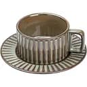 Чашка с блюдцем Happy Life керамическая во французском стиле 250 мл коричневая HP7210BR