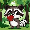 Набір для розпису по номерах Милий єнот з яблучком, Ideyka, 30x30 см, КНО6719