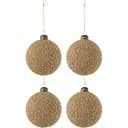 Ялинкові скляні кулі J-line золотого кольору з бісером 4 шт. (37329)