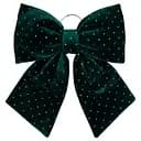 Бархатный бант для декора Yiwu со стразами на елку и двери 35×45 (см) Зеленый CR-2-11