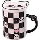 Чашка керамическая Happy Life The Panda с блюдцем и ложкой шахматный узор 350 мл HPCY8369CH