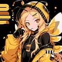 Набір для розпису по номерах Аніме-бджола, Strateg, на чорному фоні, 40x40 см, AV4040-67