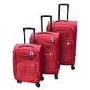 Набір тканинних валіз 3в1 з кодовим замком та телескопічною ручкою червоний (6071)